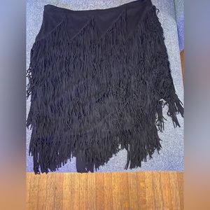 Black Fringe Skirt Plus Size 20W